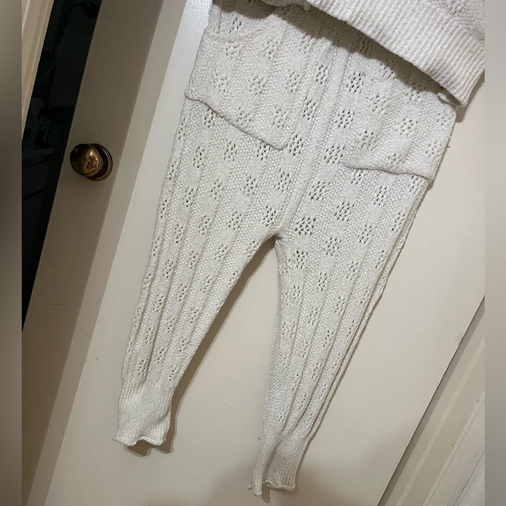 Free People White Knit Sweater and Slouchy Pant Set - Picture 8 of 11